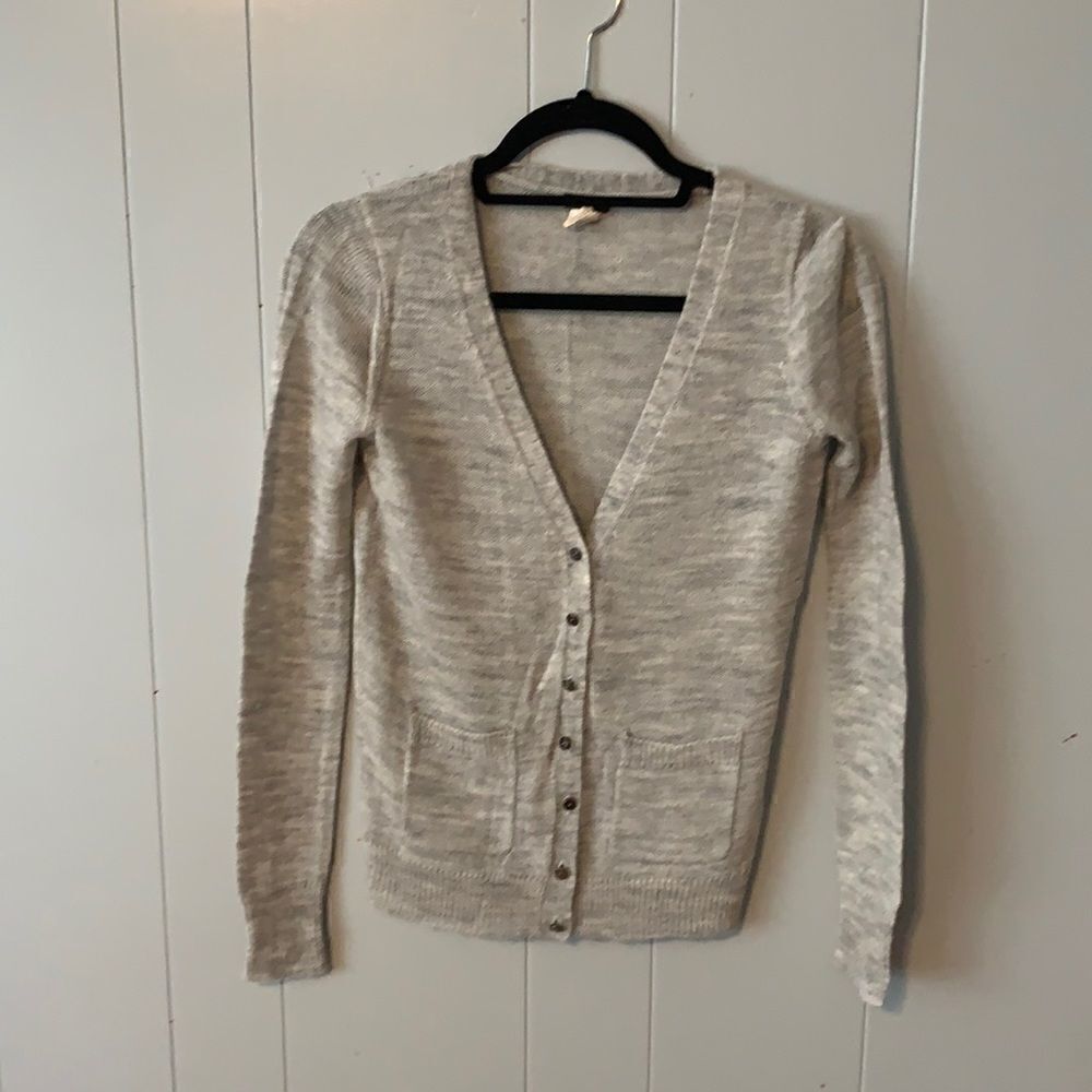 J. Crew Grey Wool Blend Cardigan Size XXS